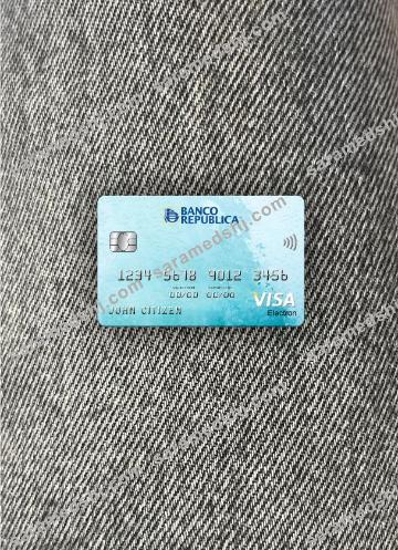 Uruguay Banco De La Republica Oriental Del Uruguay bank visa electron card photolook front